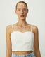 Cropped alça fina pespontado Shoulder