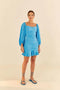 Vestido Curto Babado Mangas Farm