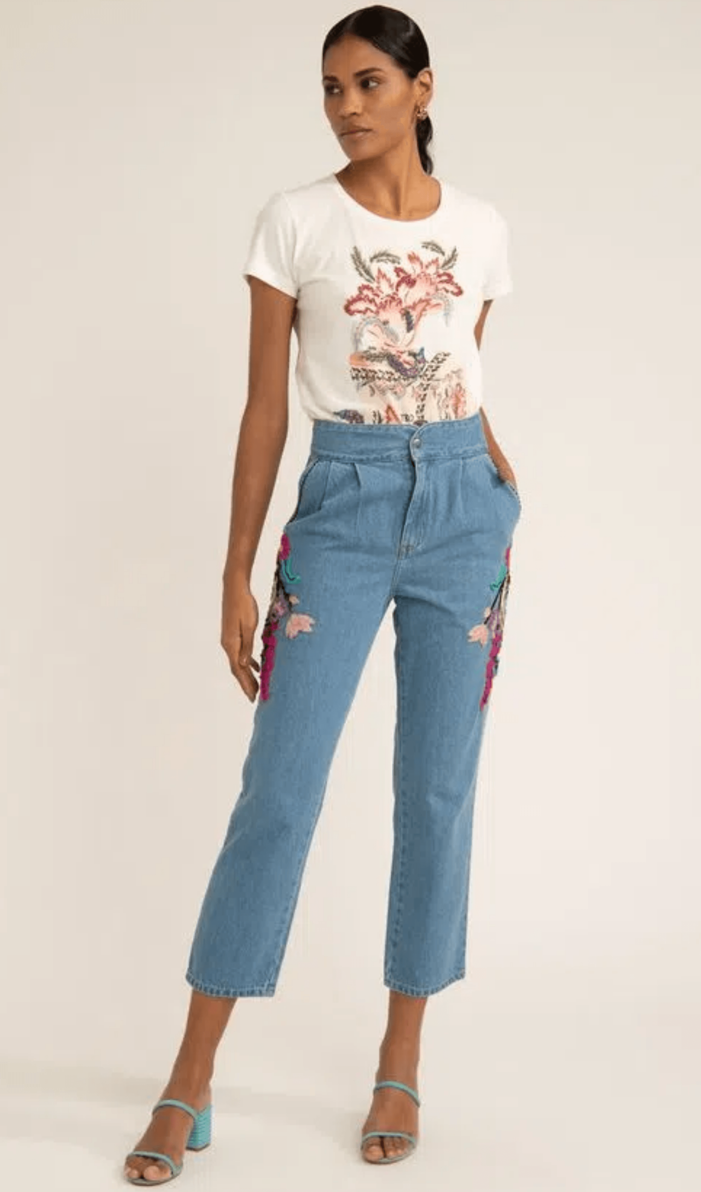 Calça Bordado Upscale Denim Patbo