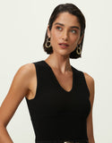 Top tricot decote v Shoulder