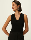 Top tricot decote v Shoulder