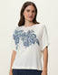 T-shirt aquarela floral bordado Shoulder