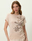 T-shirt flores relevo foil