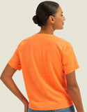 T-shirt Suede Decote V Laranja Shoulder