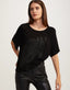 T-shirt Zebra Glitter Preto Shoulder