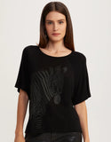 T-shirt Zebra Glitter Preto Shoulder