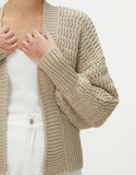 Casaco Tricot Textura Khaki Shoulder