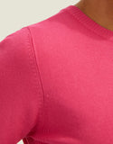 T-shirt Tricot Básico Rosa Shoulder