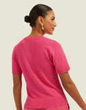 T-shirt Tricot Básico Rosa Shoulder