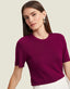 T-shirt Tricot Básico Roxo Shoulder