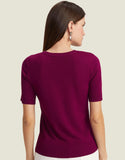 T-shirt Tricot Básico Roxo Shoulder