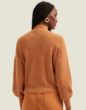 Blusa Tricot Detalhe Textura Camel Shoulder