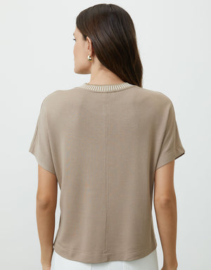 T-shirt retilínea listrada Shoulder
