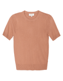 T-shirt tricot básico amêndoa Shoulder