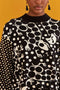 Casaco Manga Tricot Estampado Onça Poá Farm