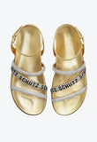 Sandália Papete Brilho Logo Dourado Schutz