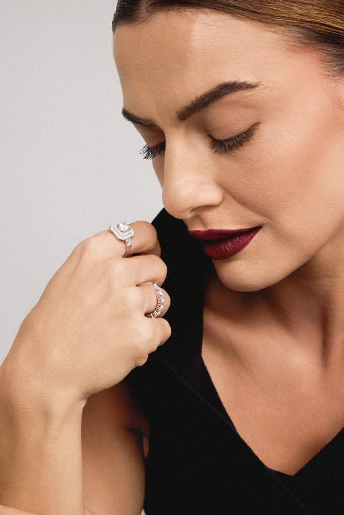 ANEL MEIA CRAVACAO MOISSANITE QUATRO GARRAS 4MM