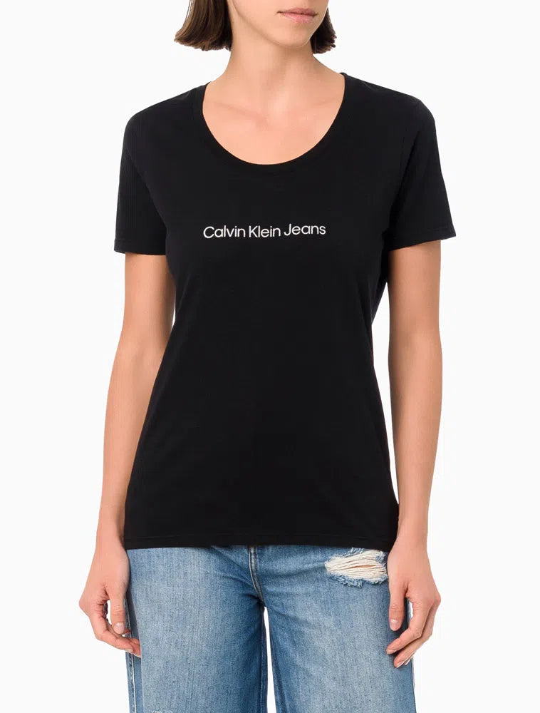 Blusa Feminina Slim Logo Centralizado Calvin Klein Jeans