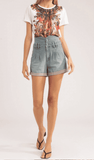 Short Cintura Alta Jeans