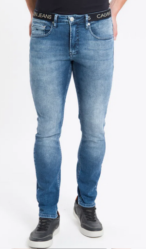 Calça Jeans Masculina Super Skinny Elástico Personalizado na Cintura Baixa