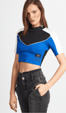 Blusa Cropped Com Recortes Contrastantes Colcci