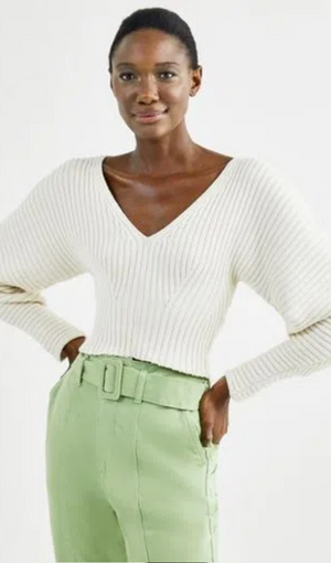 Cropped Tricot Canelado Natural