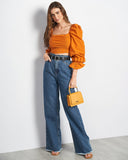 Calça Jeans Wide Leg Com Cinto