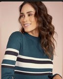 Blusa tricot Canelada listrada Shoulder - Carlos Kiister Store