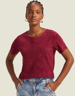 T-shirt Suede Shoulder