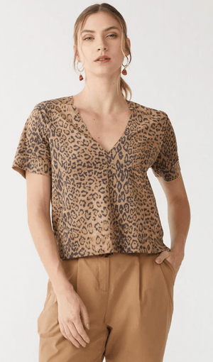 T-shirt Suede Gola V Leopardo Shoulder