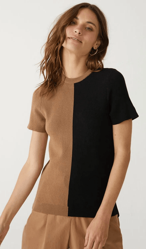 T-shirt Tricot Colorblock Shoulder