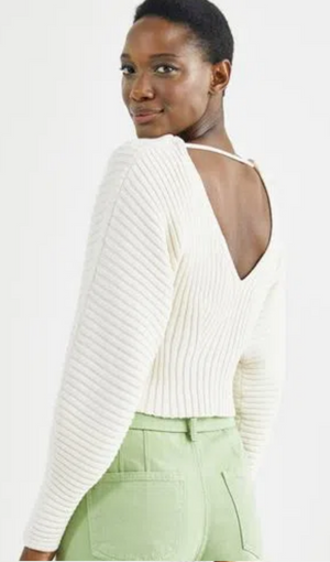 Cropped Tricot Canelado Natural