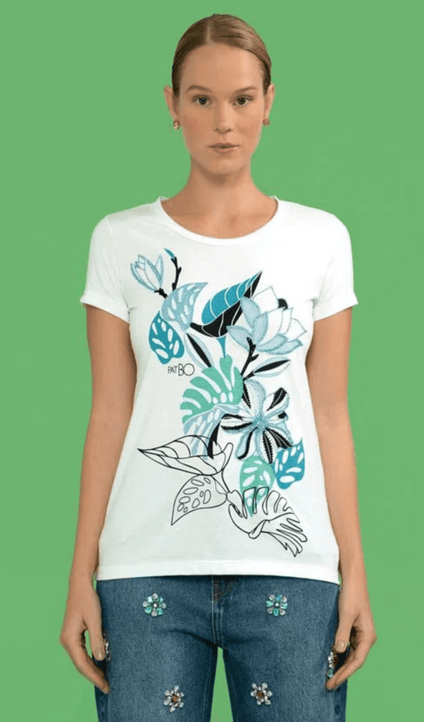 T-shirt Floral Groove Off White Patbo