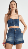 Top Jeans Com Botões Colcci