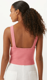 Top Tricot Canelado Rosa Shoulder