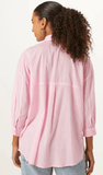 Camisa Voil Oversized Rosa Shoulder
