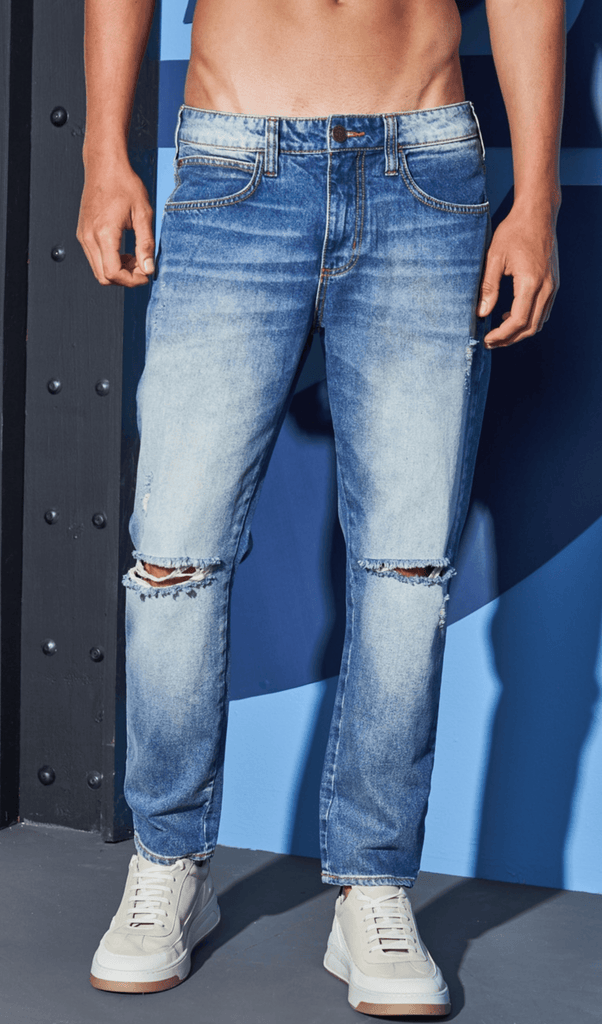 Calça Jeans John Cropped Destroyed Colcci