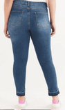 Calça Jeans Skinny Barra Desnivelada