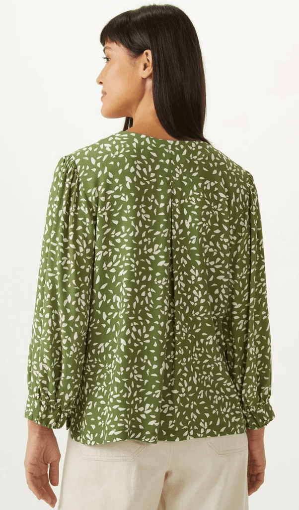 Blusa Poá Brisa Verde Shoulder