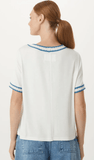 T-shirt Punhos Crochê Off White Shoulder