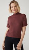 Blusa Malha Gola Alta Shoulder