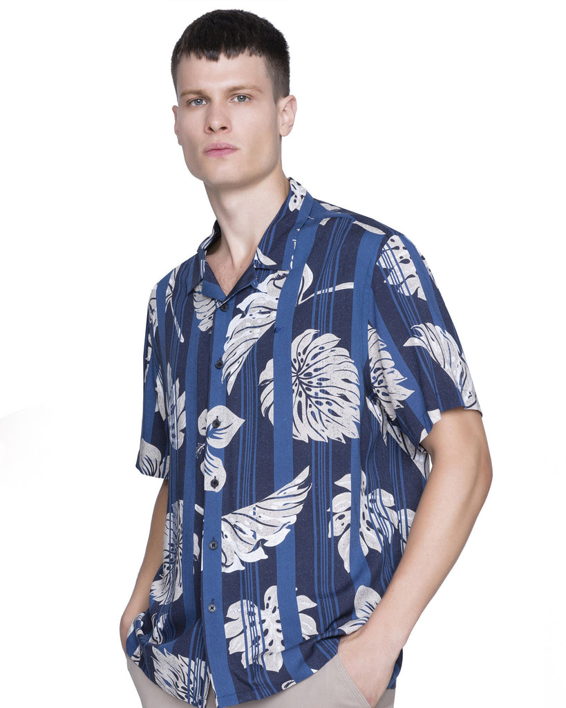 Camisa Unissex Hawaii Maxi Leaves