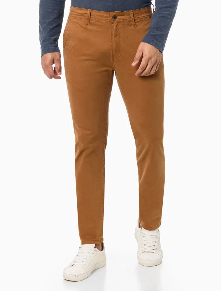 Calça De Sarja Masculina Chino Skinny Cintura Baixa Color Calvin Klein