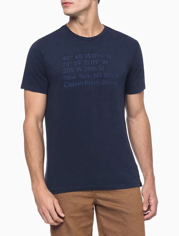 Camiseta Masculina Coordenadas Relevo Calvin Klein Jeans