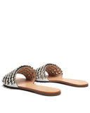 Flat Slide Glam Stones Prata Schutz