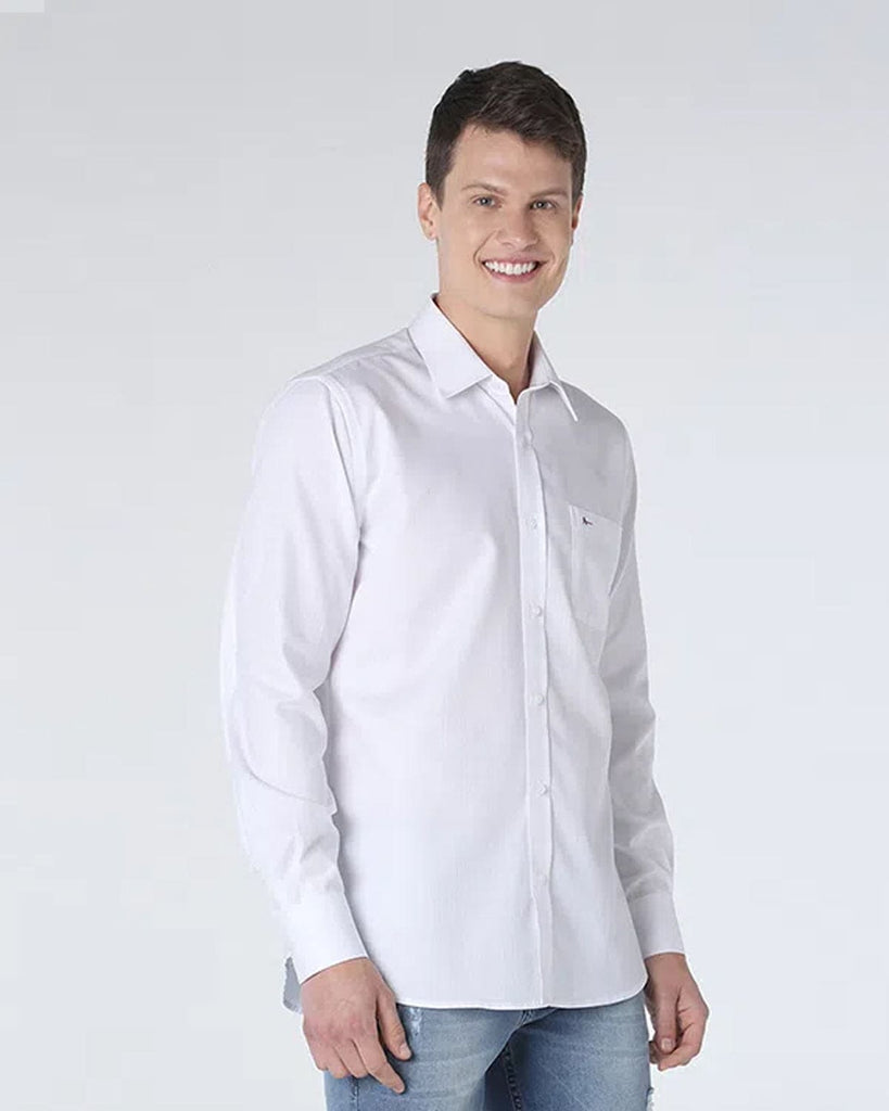 Camisa Social Maquineta Xadrez Branco Aramis