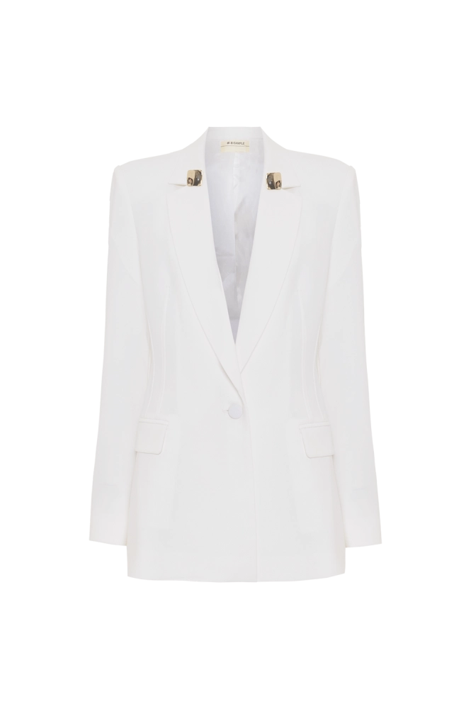 BLAZER CREPE GOLDENTIME OFF WHITE