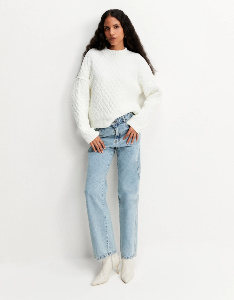 Blusa Ml Tricot Matelasse Shoulder