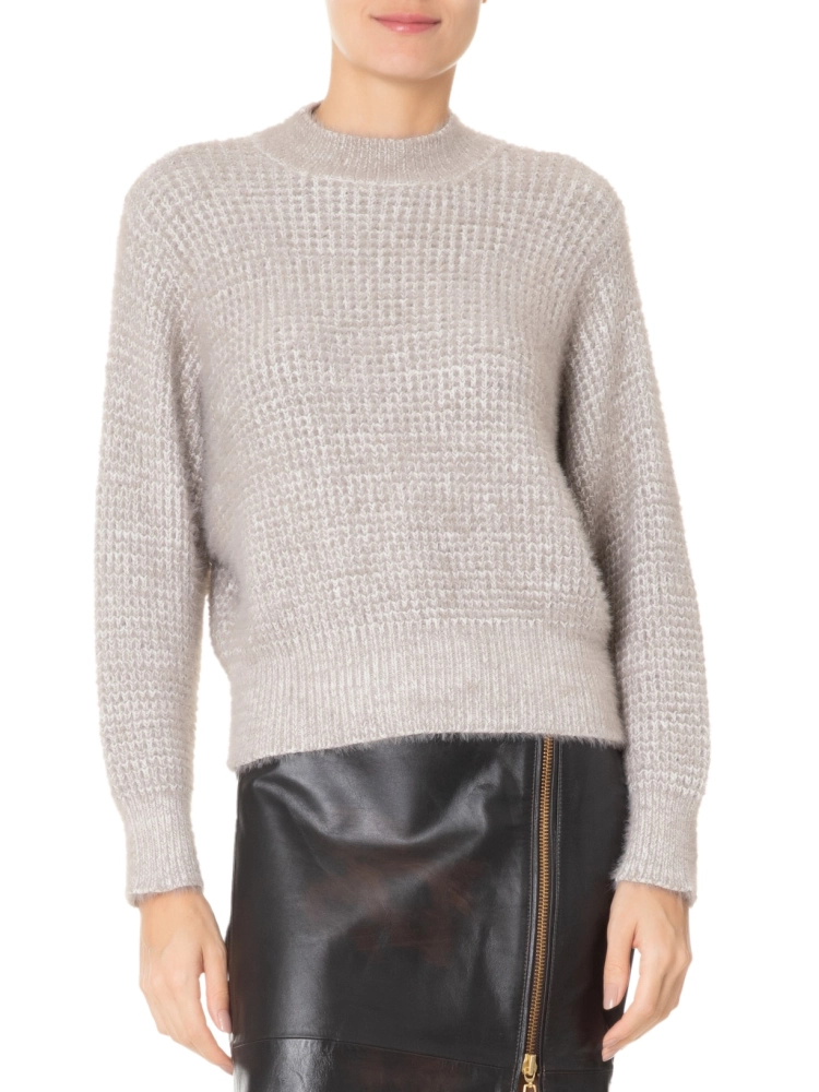 Blusa Ml Tricot Mescla Pelinhos Shoulder