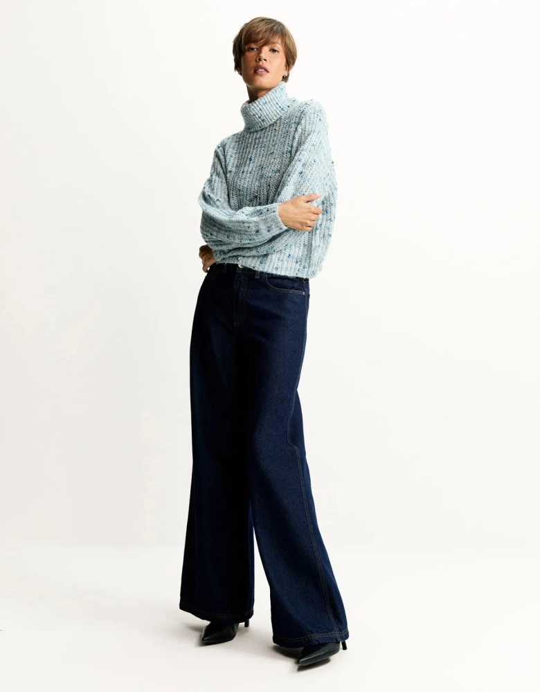 Blusa Ml tricot Mescla Shoulder